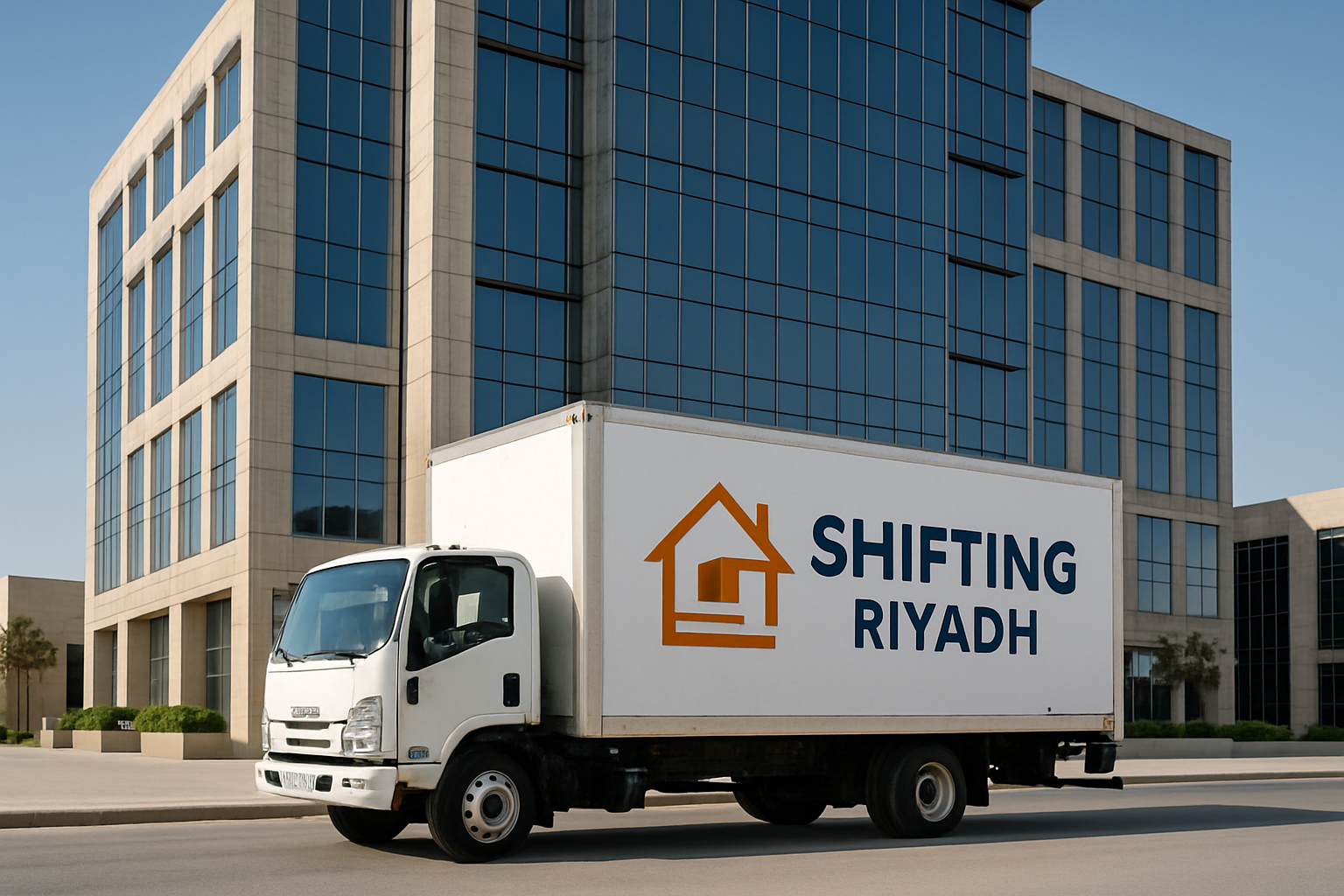 Commercial moving truck with Shifting Riyadh logo