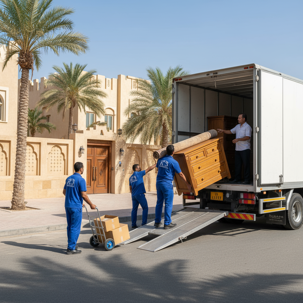 Movers loading truck in Riyadh
